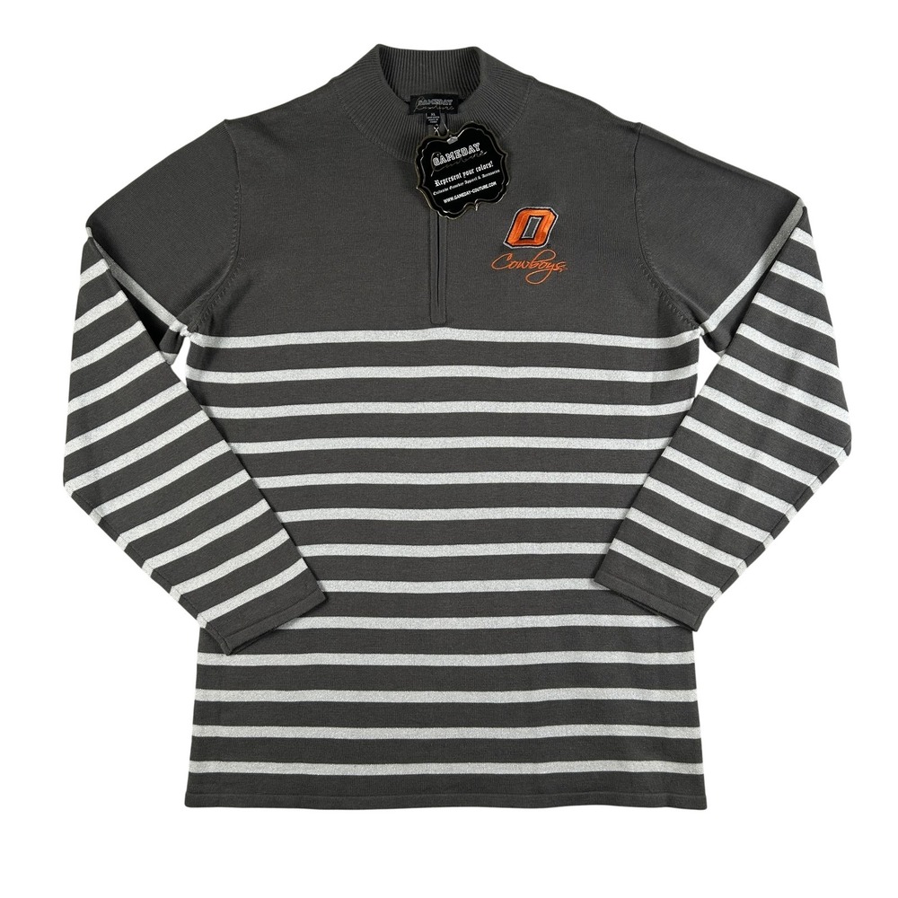 Oklahoma‎ State Cowboys Sweater Womens XL Gray NCAA Football Gameday Couture New